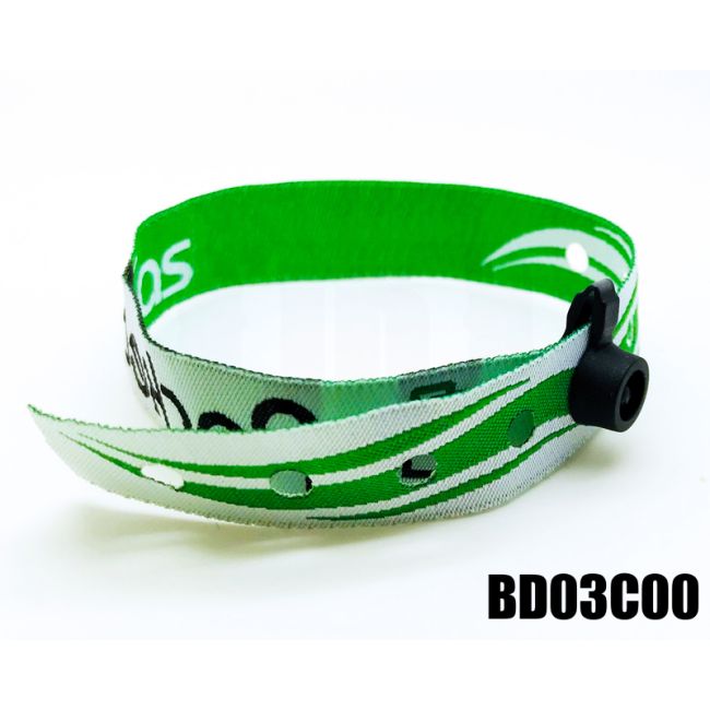BD03C00 Braccialetti tessuto jacquard ricamato monouso swatch