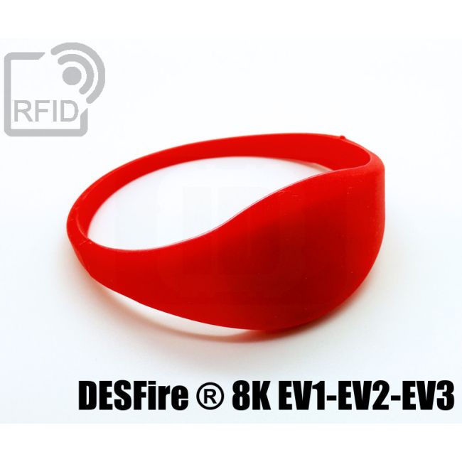 BR09C50 Braccialetti RFID silicone sottile NFC Desfire ® 8K EV1-EV2-EV3 thumbnail