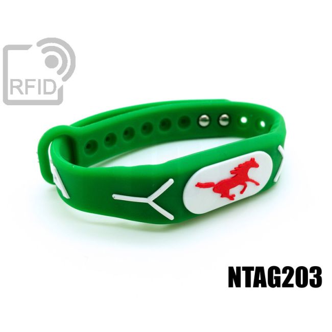 BR19C35 Braccialetti RFID silicone rilievo NFC Ntag203 thumbnail