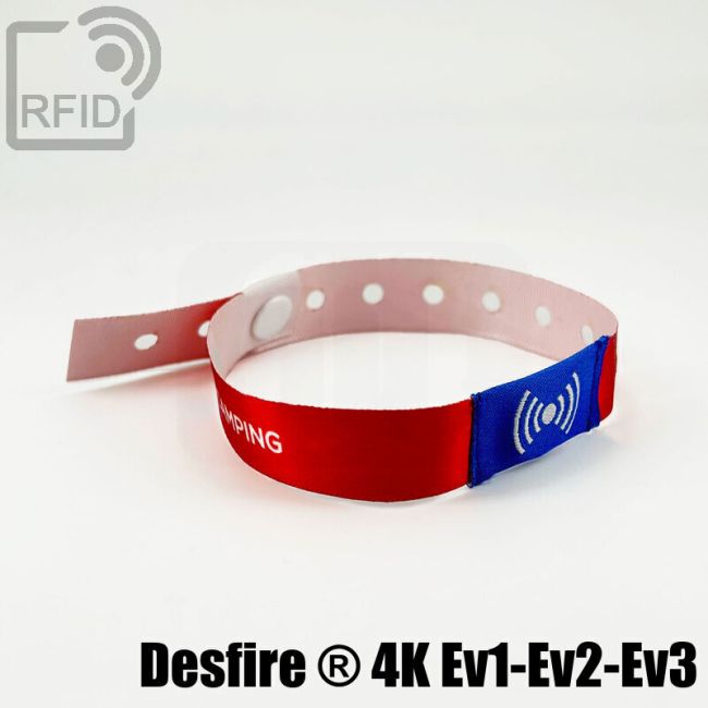 BR26C10 Braccialetti RFID in raso monouso NFC Desfire ® 4K Ev1-Ev2-Ev3 thumbnail