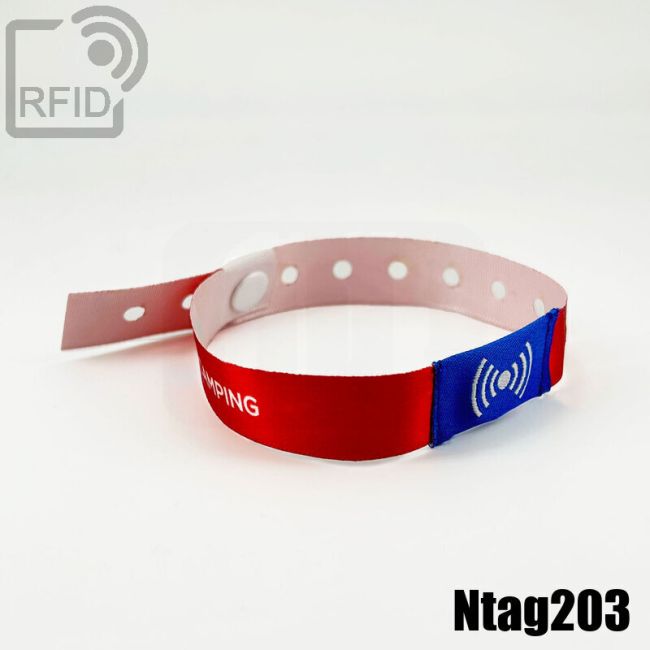 BR26C35 Braccialetti RFID in raso monouso NFC Ntag203 thumbnail