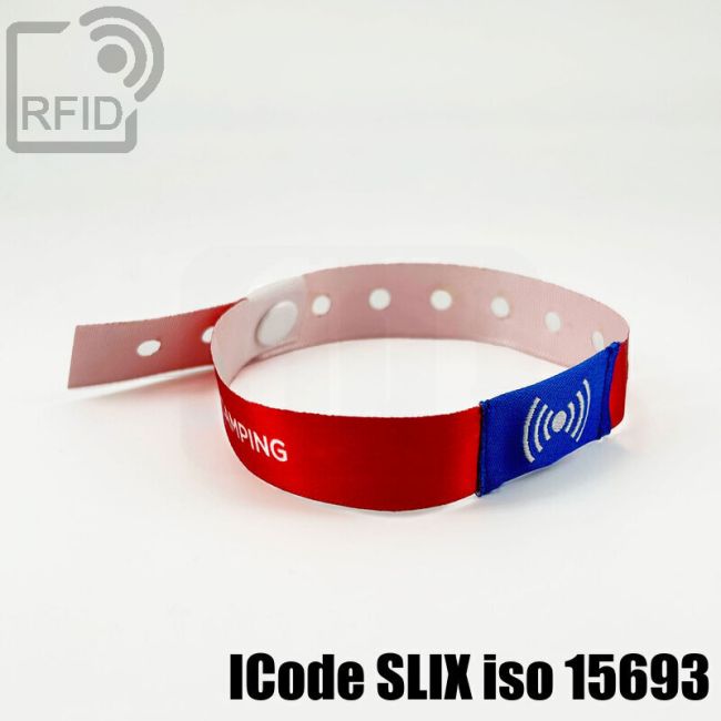 BR26C53 Braccialetti RFID in raso monouso ICode SLIX iso 15693 thumbnail