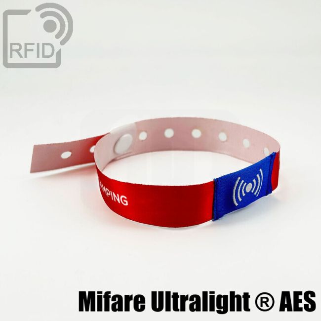 BR26C84 Disposable satin RFID wristbands NFC Mifare Ultralight ® AES