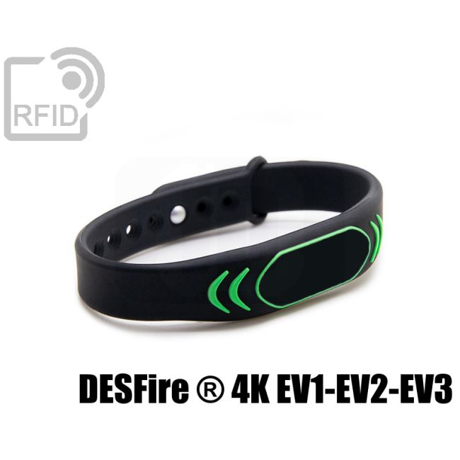 BR27C10 Braccialetti RFID silicone clip metallo NFC Desfire ® 4K Ev1-Ev2-Ev3 thumbnail