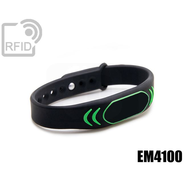 BR27C16 Braccialetti RFID silicone clip metallo EM4100 thumbnail