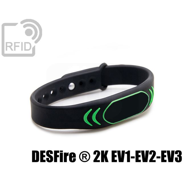 BR27C44 Braccialetti RFID silicone clip metallo NFC Desfire ® 2K EV1-EV2-EV3 thumbnail