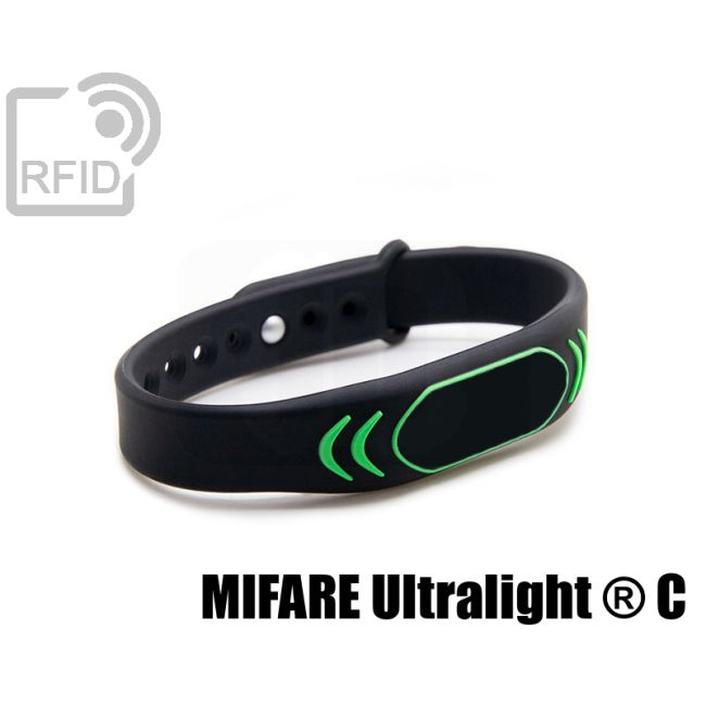 BR27C47 Braccialetti RFID silicone clip metallo NFC Mifare Ultralight ® C thumbnail