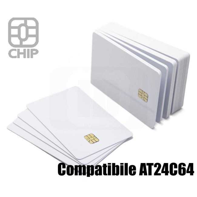 CC01L26 Tessere chip card bianche Compatibile AT24C64 thumbnail