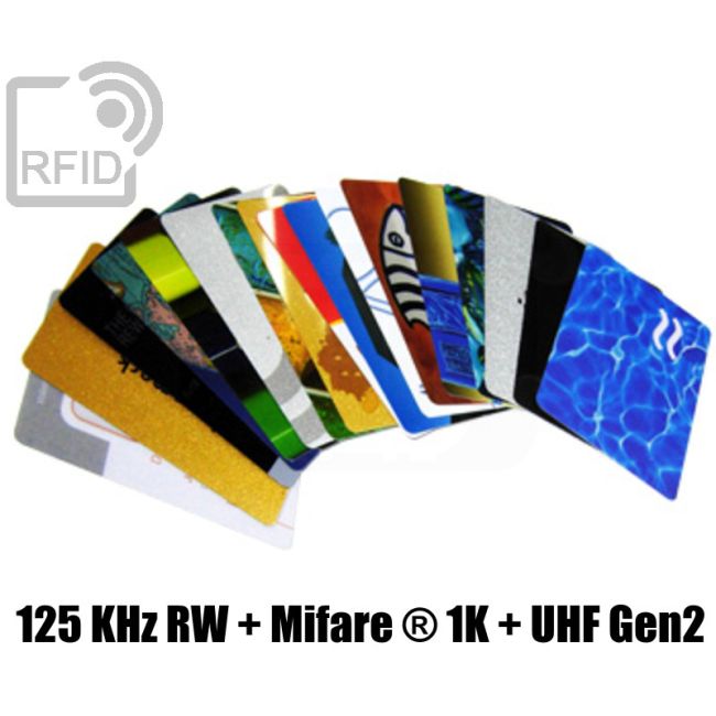 CD02D49 Tessere stampate doppio triplo chip 125 KHz RW + Mifare ® 1K + UHF Gen thumbnail