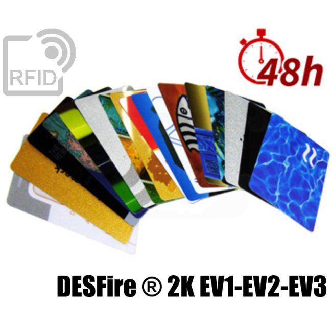 CR03C44 Cartes d'impression RFID 48H NFC Desfire ® 2K EV1-EV2-EV3 swatch