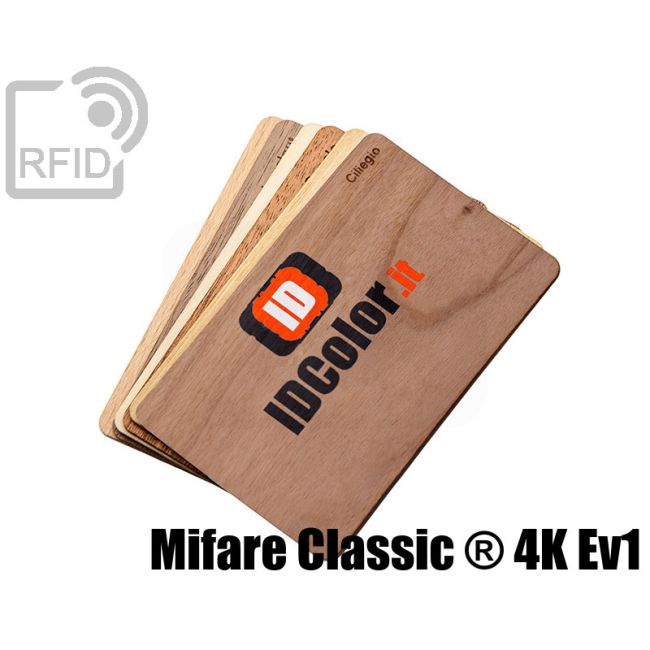 CR04C09 Tessere in legno personalizzate RFID Mifare Classic ® 4K Ev1 swatch