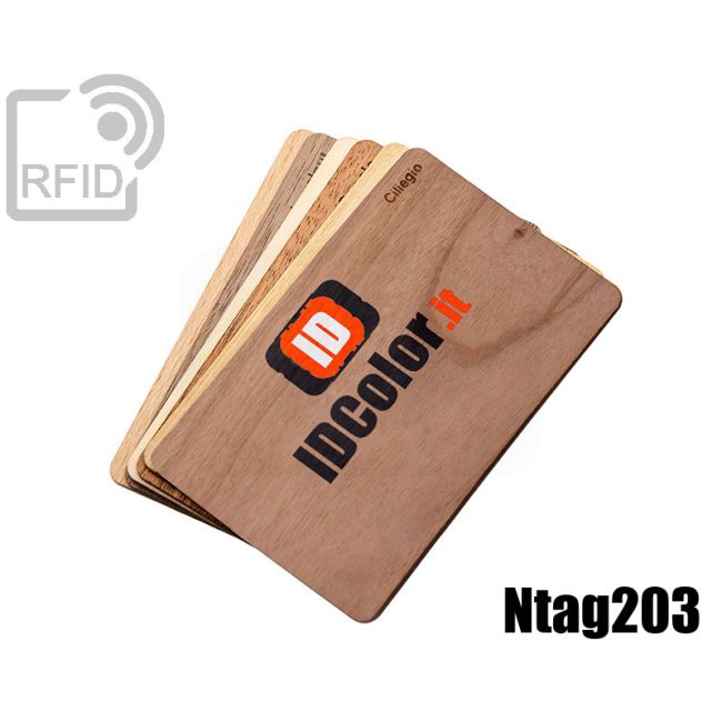 CR04C35 Tessere in legno personalizzate RFID NFC Ntag203 swatch