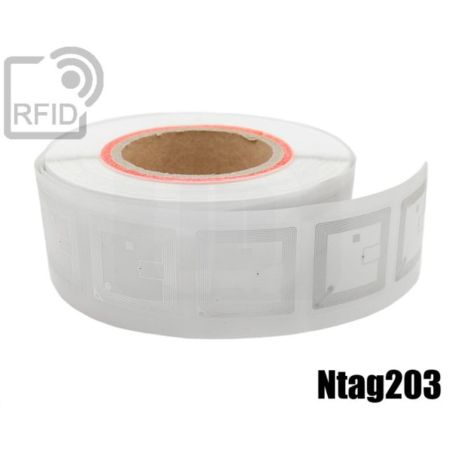 EH03C35 Transparent RFID Labels 50 x 50 mm NFC Ntag203 swatch