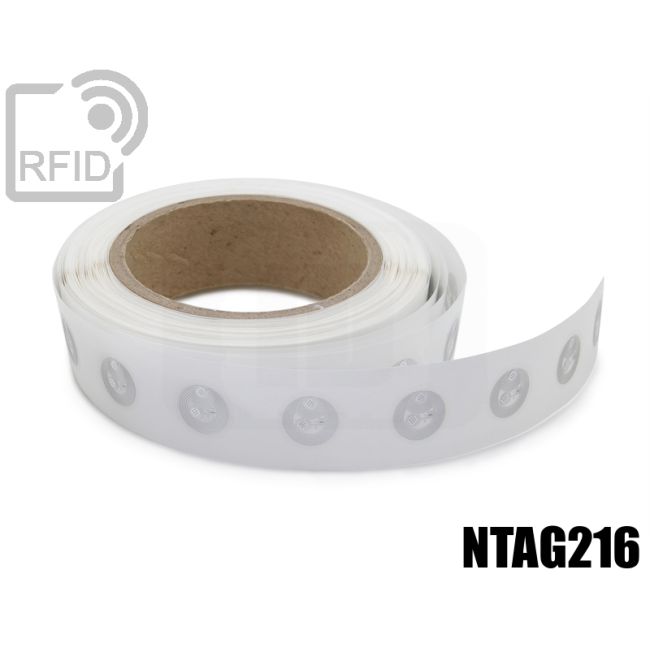 EH19C68 Etichette 18 mm diam. RFID trasparente NFC ntag216 thumbnail