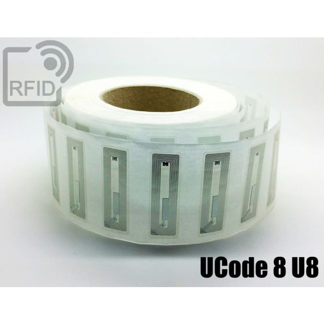 EH20C39 Transparent RFID Labels  56 x 18 mm UCode 8 U8 swatch