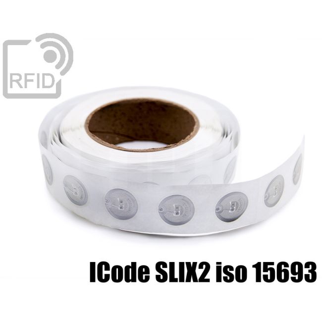 EH23C85 Transparent RFID Labels diam. 38 mm NFC ICode SLIX2 iso 15693 thumbnail