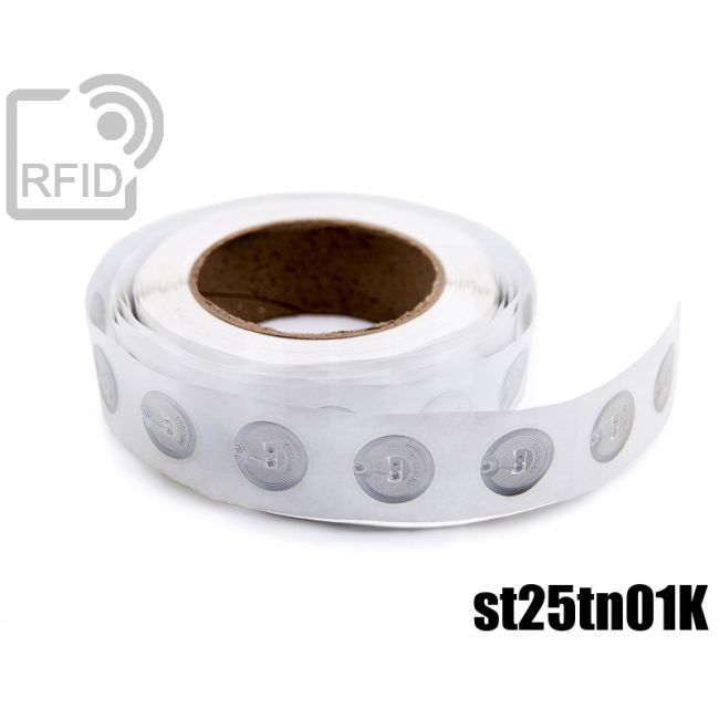 EH23C94 Transparent RFID Labels diam. 38 mm NFC st25tn01K thumbnail