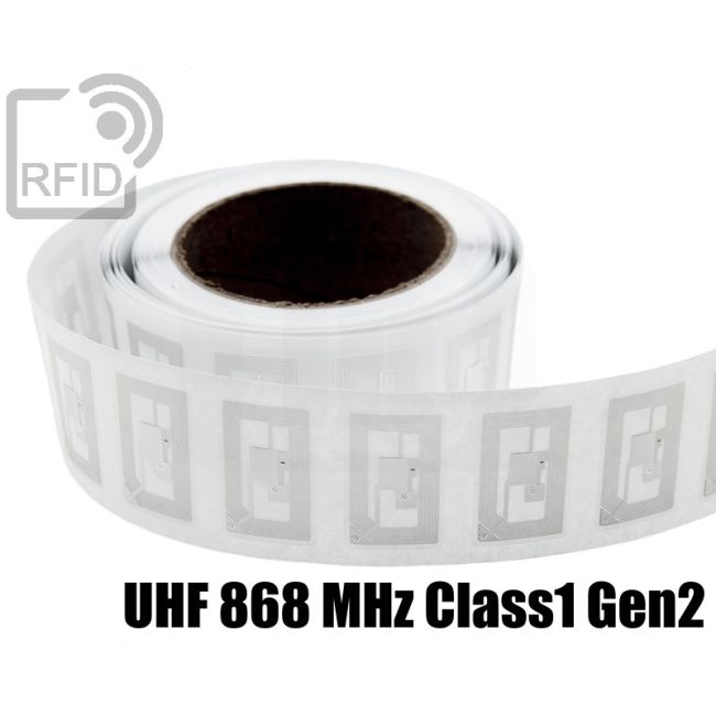 EH27C81 Etichette 45 x 18 mm RFID trasparente UHF 868 MHz Class1 Gen2 swatch