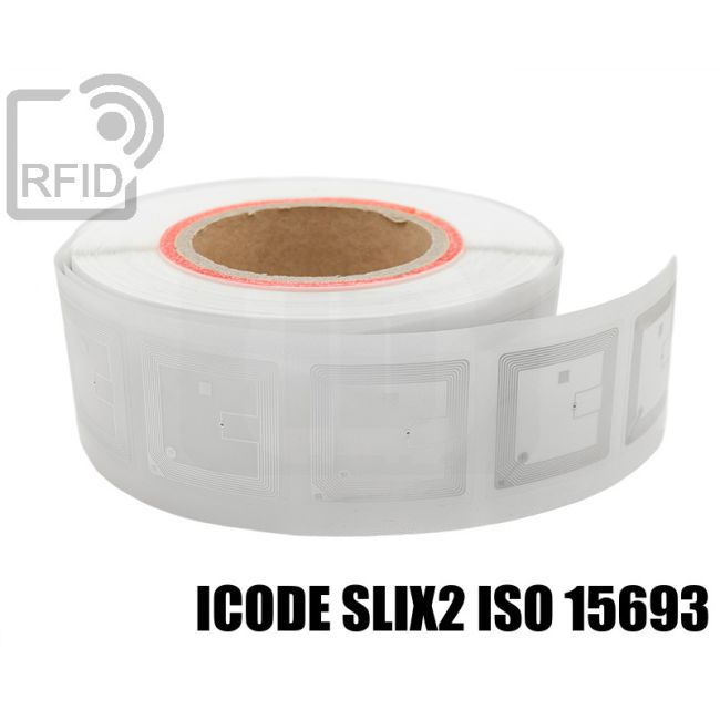 ES33C85 Etichette 50 x 50 mm RFID trasp. biblioteca NFC ICode SLIX2 iso 15693 thumbnail