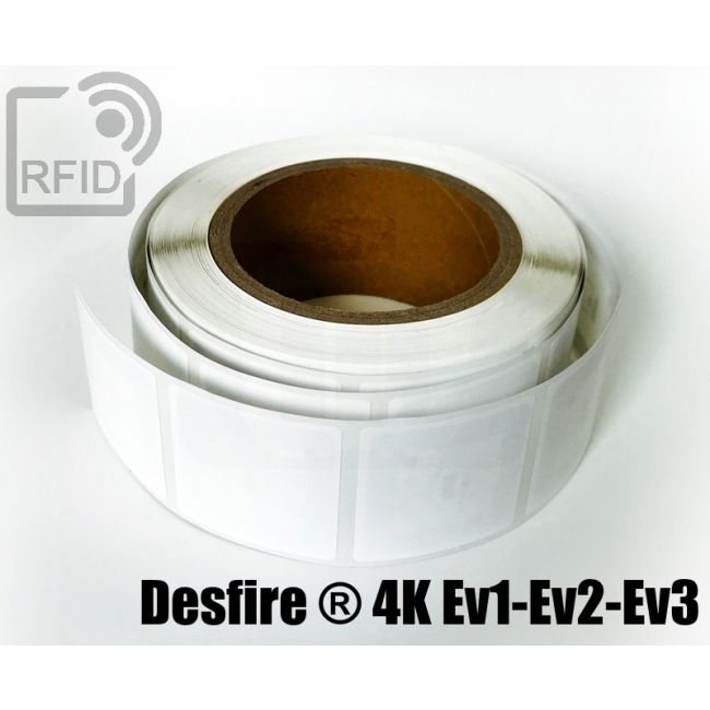 ET03C10 RFID-Etiketten 50 x 50 mm NFC Desfire ® 4K Ev1-Ev2-Ev3