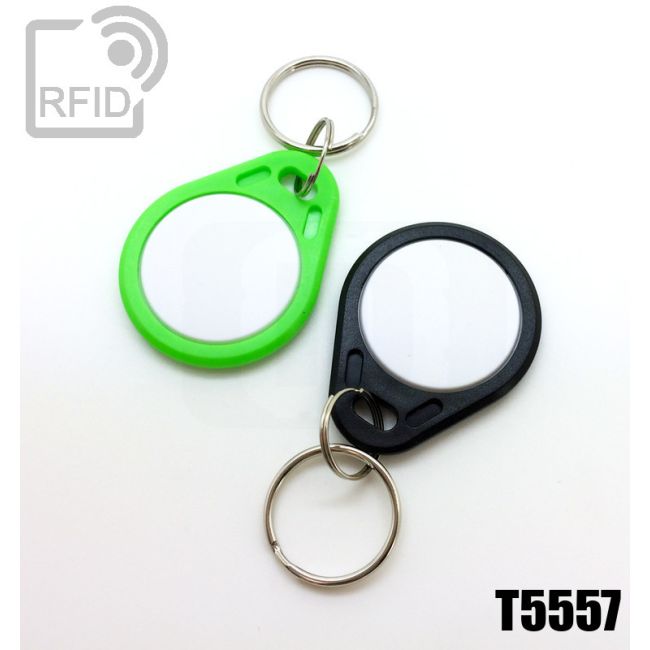 KY02C25 Zweifarbiger flacher RFID-Schlüsselanhänger T5557 thumbnail