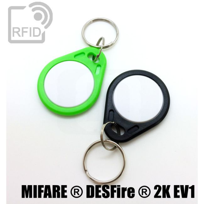 KY02C49 Portachiavi RFID piatto bicolore NFC ST25TV64K ISO 15693 swatch