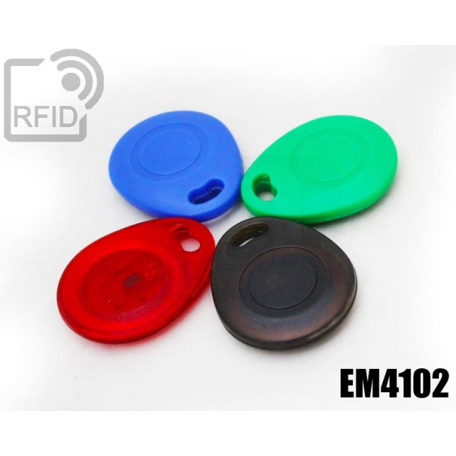 KY03C17 Rounded RFID tag keyfob EM4102 thumbnail