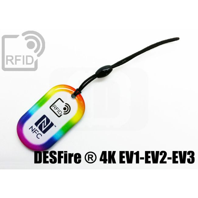KY04C10 Oval RFID keyfob NFC Desfire ® 4K Ev1-Ev2-Ev3 thumbnail
