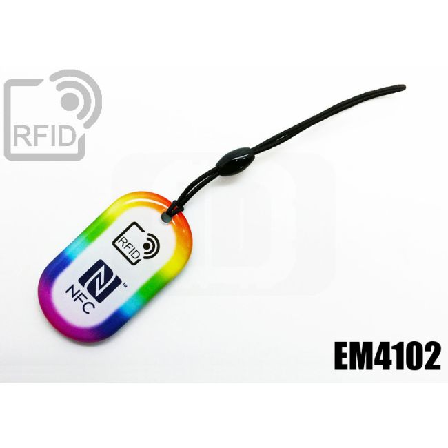 KY04C17 Oval RFID keyfob EM4102 thumbnail