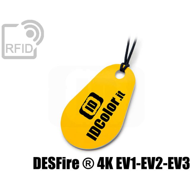 KY05C10 Drop-shaped RFID tag keyfob NFC Desfire ® 4K Ev1-Ev2-Ev3 thumbnail