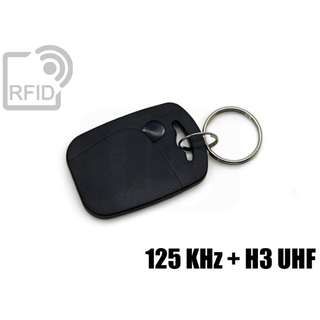 KY08D03 RFID tag keyfob ABS dual chip 125 KHz + UHF Gen2 thumbnail