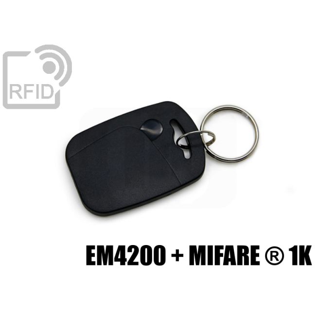 KY08D07 RFID tag keyfob ABS dual chip EM4200 + Mifare ® 1K thumbnail