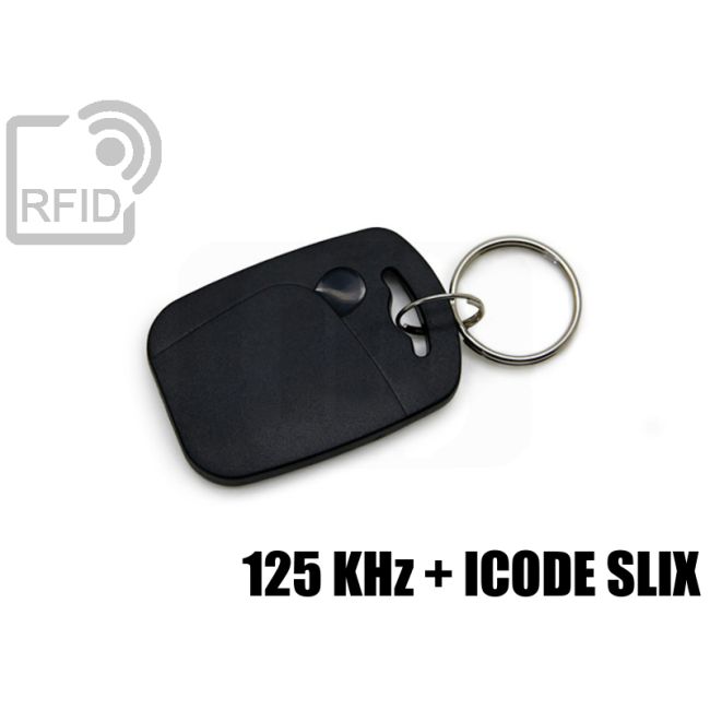KY08D28 RFID tag keyfob ABS dual chip 125 KHz + ICode SLIX thumbnail