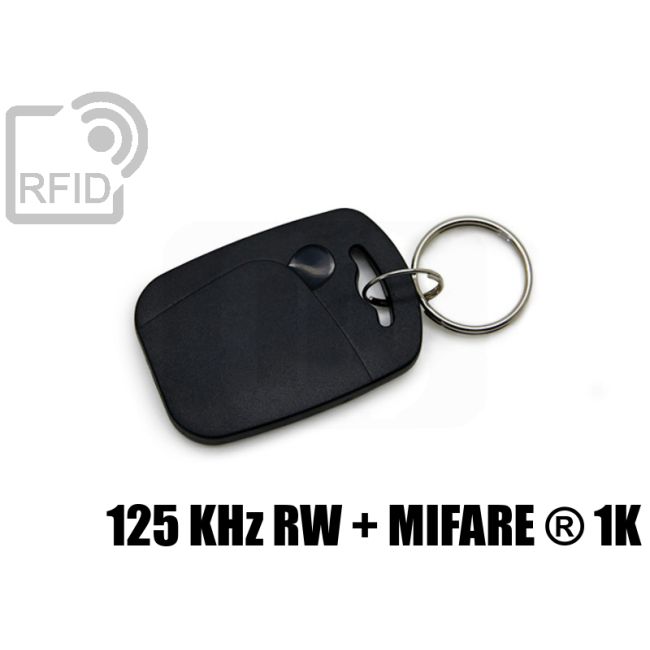 KY08D29 RFID tag keyfob ABS dual chip 125 KHz RW + Mifare ® 1K thumbnail