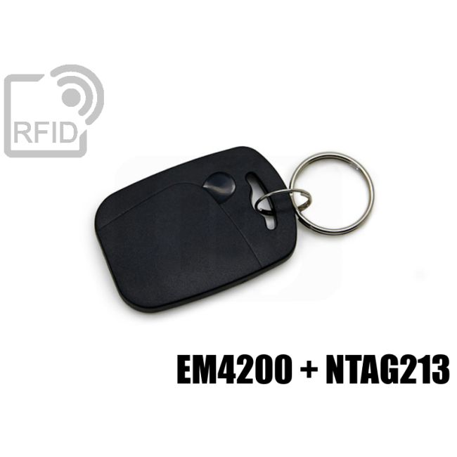 KY08D32 RFID tag keyfob ABS dual chip NFC EM4200 + Ntag213 thumbnail