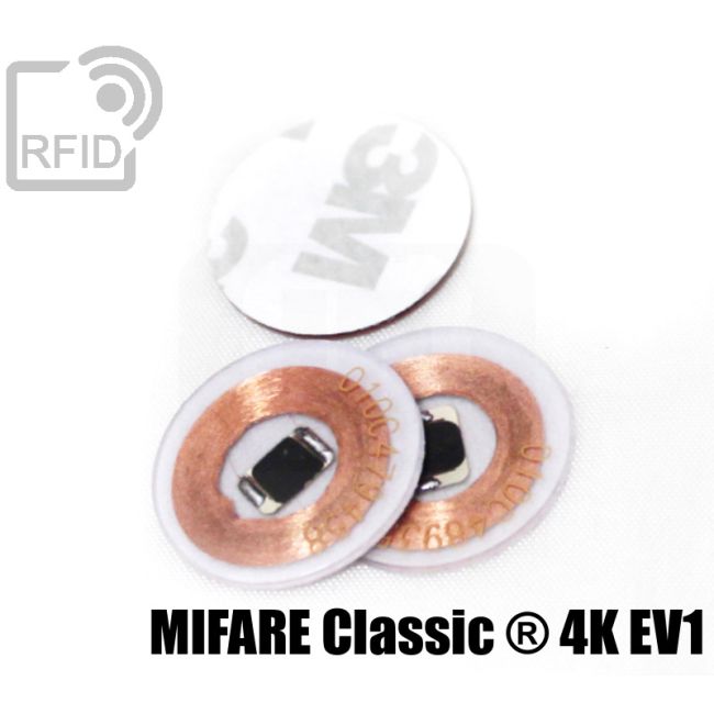 TR01C09 Transparent RFID adhesive discs Mifare Classic ® 4K Ev1 thumbnail