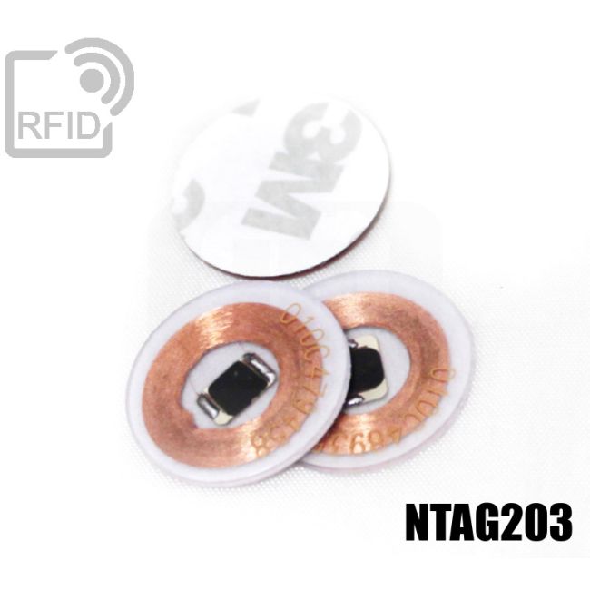 TR01C35 Dischi adesivo RFID trasparenti NFC Ntag203 swatch