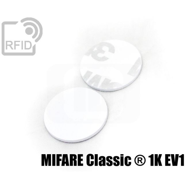 TR02C08 PVC RFID adhesive discs Mifare Classic ® 1K Ev1 thumbnail