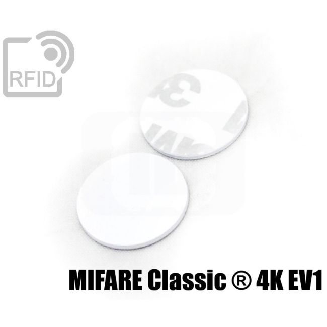 TR02C09 PVC RFID adhesive discs Mifare Classic ® 4K Ev1 thumbnail