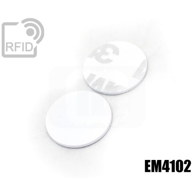 TR02C17 PVC RFID adhesive discs EM4102 thumbnail