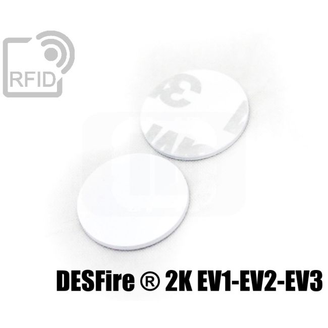 TR02C44 Dischi adesivo RFID PVC NFC Desfire ® 2K EV1-EV2-EV3 thumbnail
