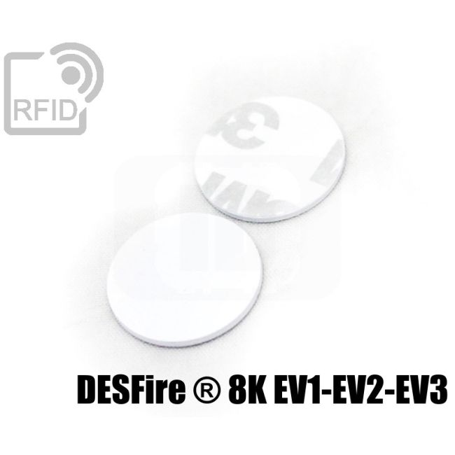 TR02C50 PVC RFID adhesive discs NFC Desfire ® 8K EV1-EV2-EV3 thumbnail