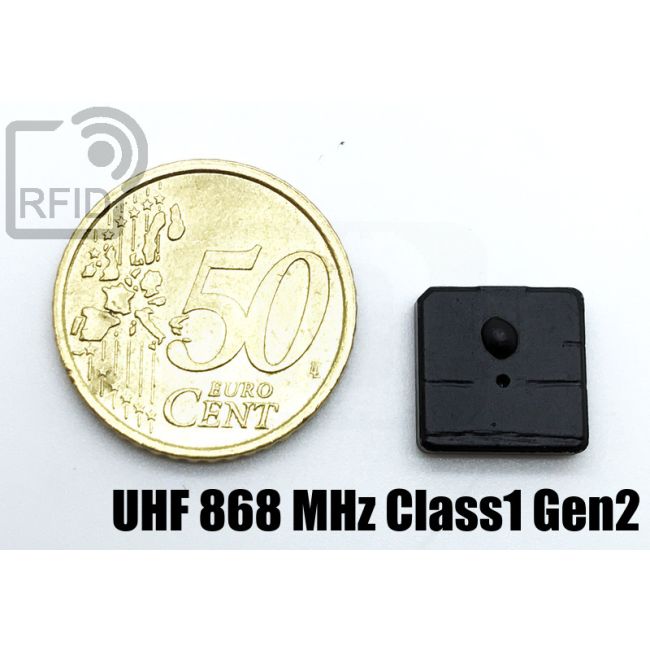 TR20C81 Miniature UHF RFID adhesive square tag UHF 868 MHz Class1 Gen2 swatch