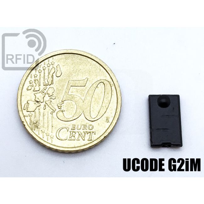 TR21C75 Etiqueta rectangular adhesiva UHF RFID miniaturizada UCode G2iM thumbnail
