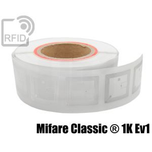 EH03C08 Transparent RFID Labels 50 x 50 mm Mifare Classic ® 1K Ev1 small
