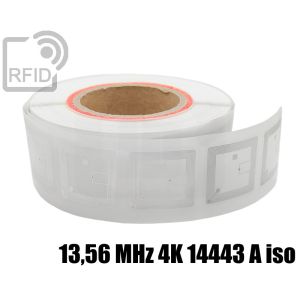 EH03C45 Etichette 50 x 50 mm RFID trasparente 13,56 MHz 4K 14443 A iso small