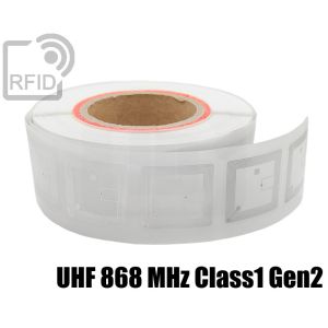 EH03C81 Etichette 50 x 50 mm RFID trasparente UHF 868 MHz Class1 Gen2 small