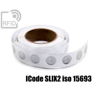 EH23C85 Transparent RFID Labels diam. 38 mm NFC ICode SLIX2 iso 15693 small