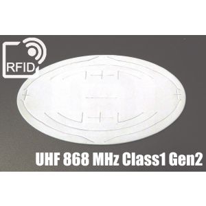 ES01C81 Étiquettes 110 x 66 mm UHF ovales UHF 868 MHz Class1 Gen2 small