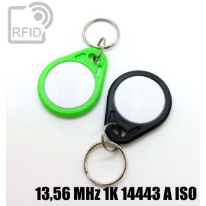 KY02C23 Two-tone flat RFID keyfob 13,56 MHz 1K 14443 A iso small